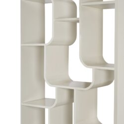 Perspectief van de Brix Logan Off White boekenkast vanaf boven