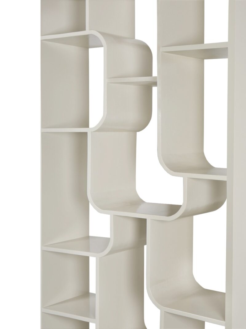 Perspectief van de Brix Logan Off White boekenkast vanaf boven