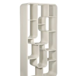 Detail van de witte afwerking van de Brix Logan Off White boekenkast