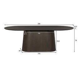 Novero Espresso eetkamertafel in bruin eikenhout fineer met luxe en stijlvolle uitstraling