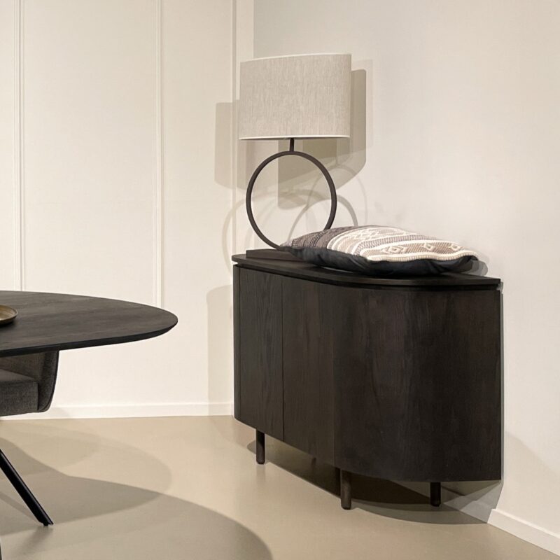 Tobago Espresso 115cm kast in bruin eikenhout fineer met schuifdeuren