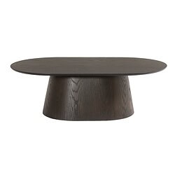 Detail eikenhout fineer Novero Espresso Oval tafel