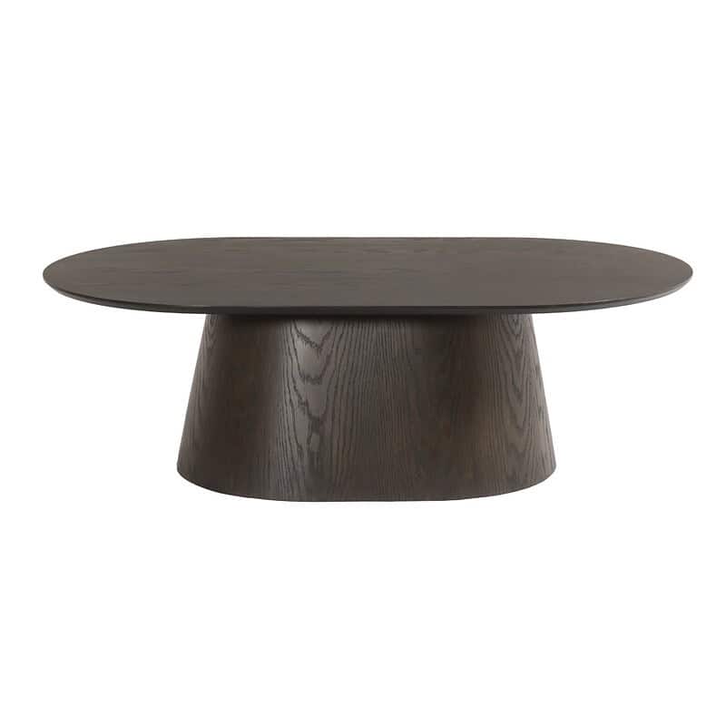 Detail eikenhout fineer Novero Espresso Oval tafel