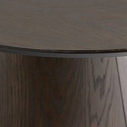 Novero Espresso Oval tafel van boven, bruin, eikenhout fineer