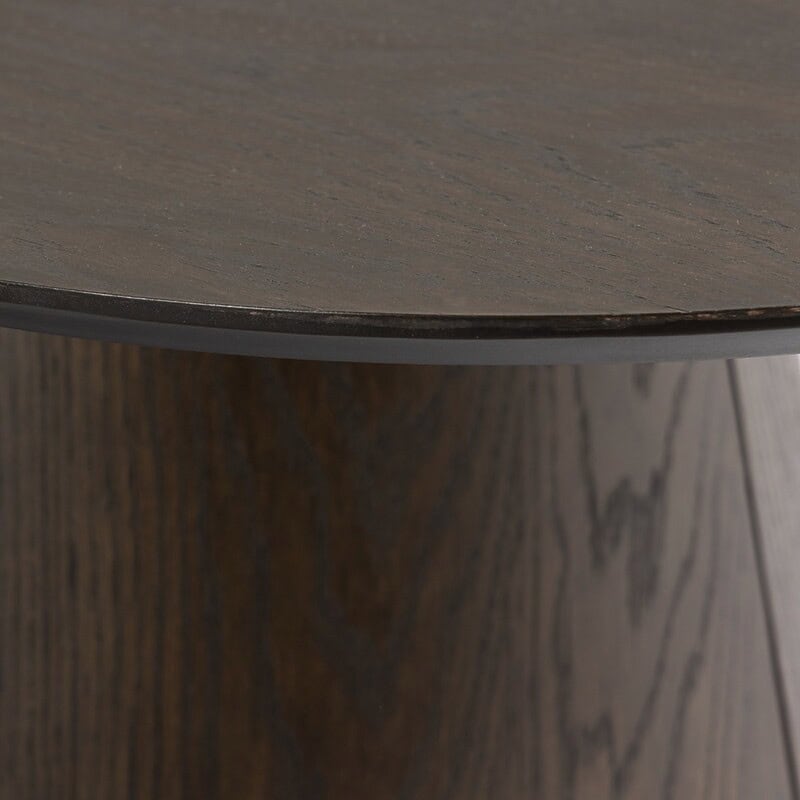 Novero Espresso Oval tafel van boven, bruin, eikenhout fineer