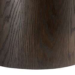 Novero Espresso Oval tafel vanaf zijkant, bruin, eikenhout fineer