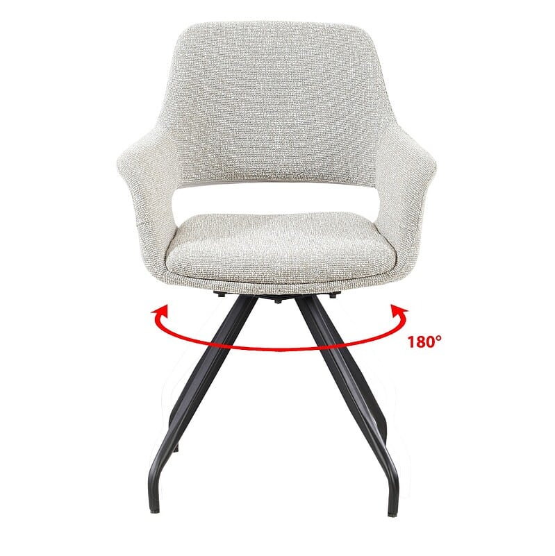 Luxueuze stof bekleding Capp eetkamerstoel beige