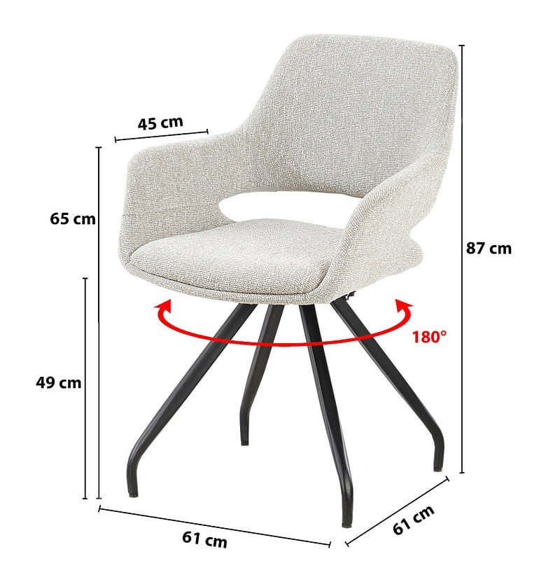 Capp eetkamerstoel beige vanaf bovenaf