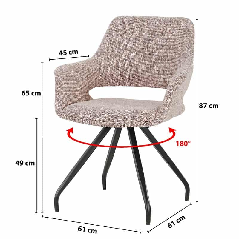 Capp eetkamerstoel detail kuip roze stof