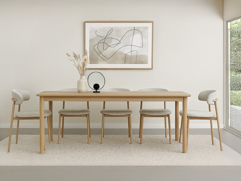 Detail van de metalen poten, lichte finish