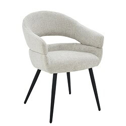 Detail Megan eetkamerstoel beige stof gecoat staal