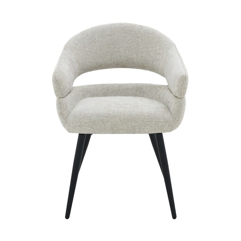 Textuur Megan eetkamerstoel beige stof gecoat staal