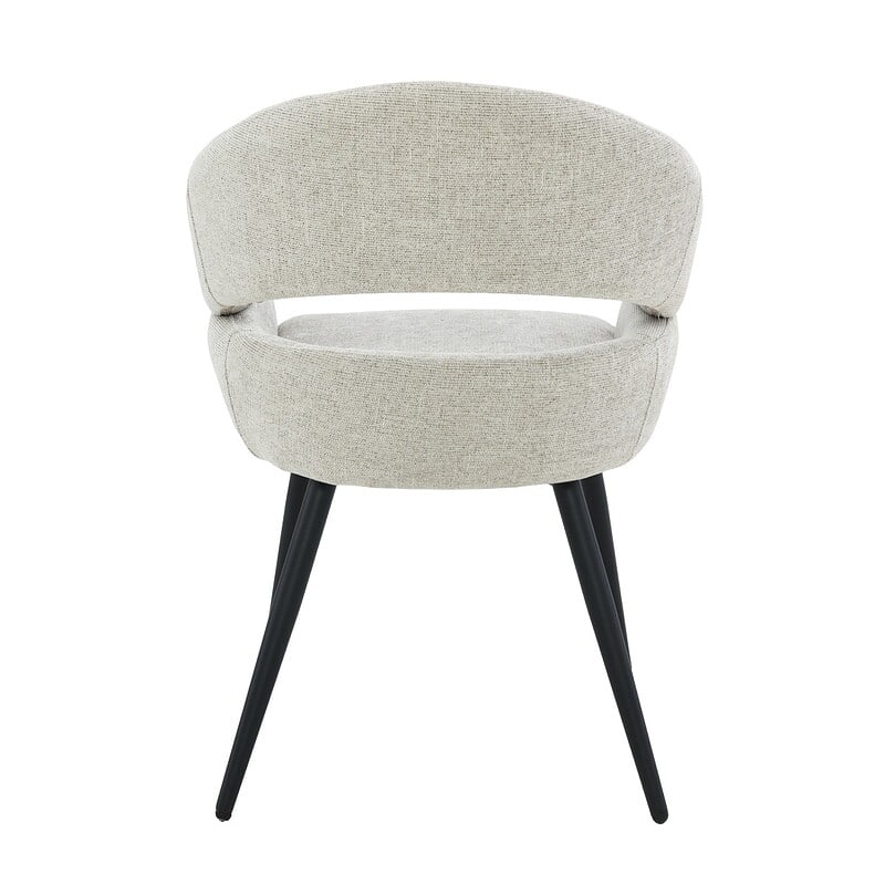 Megan eetkamerstoel beige stof gecoat staal vanonder