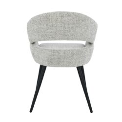 Megan eetkamerstoel beige stof gecoat staal vanaf zijde