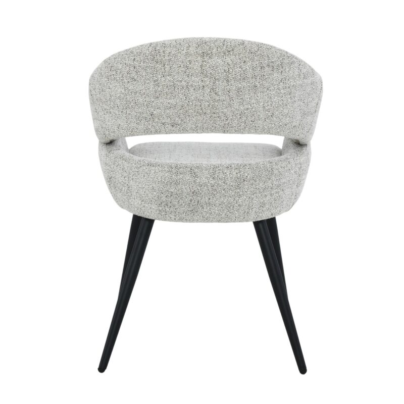 Megan eetkamerstoel beige stof gecoat staal vanaf zijde