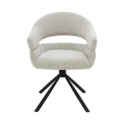 Textuur Linn eetkamerstoel beige stof gecoat staal