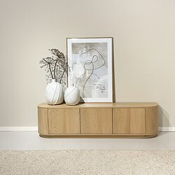 Novero 180cm TV meubel in natuurlijk eikenhout fineer met strakke lijnen