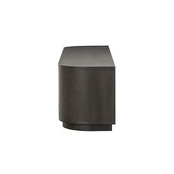 Detail van de afgeronde vormen van de Novero Espresso 180cm kast