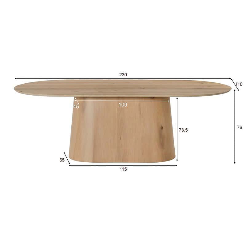 Novero 230cm eikenhout fineer tafel in Scandinavisch interieur