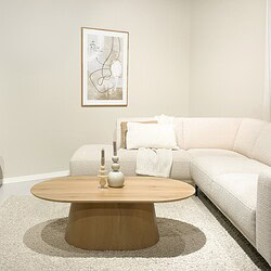 Afwerking van de Novero Oval 120cm in afgelakt eikenhout