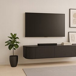 Novero Espresso Zwevend 140cm met een moderne TV