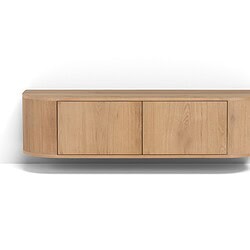 Detail van de afgeronde hoeken van de Novero Zwevend 140cm