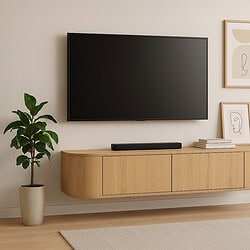 Novero Zwevend 140cm in een minimalistische woonkamer