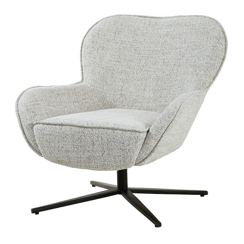Detail Sven Bisque Oasis draaifauteuil beige stof gecoat staal