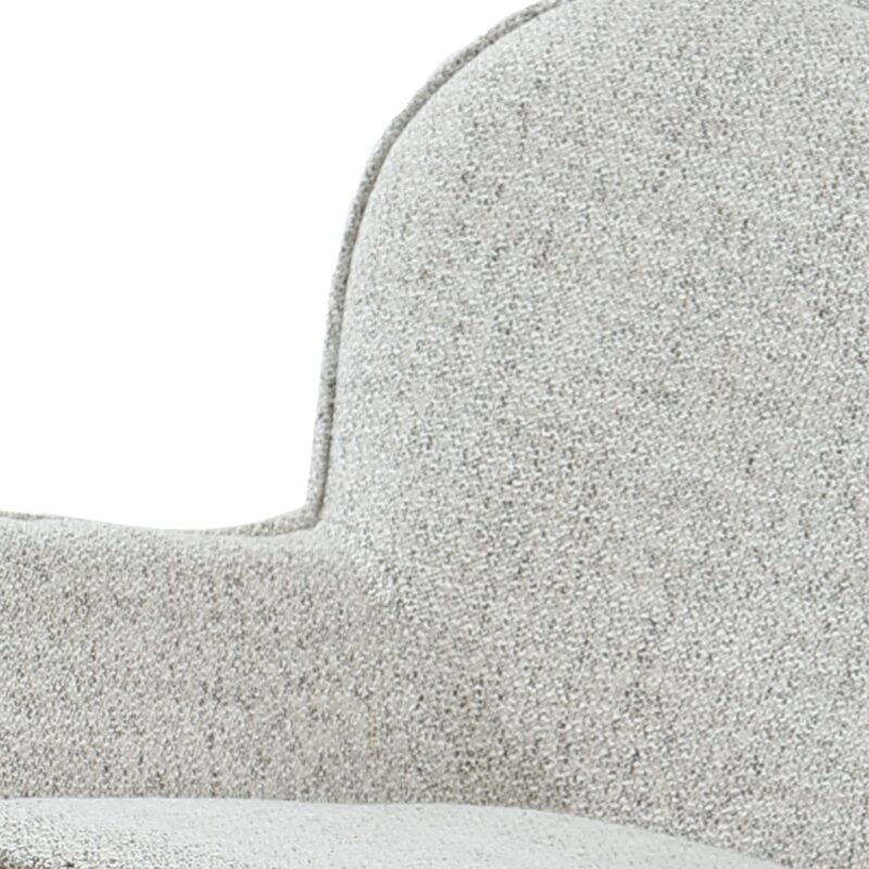 Sven Bisque Oasis draaifauteuil beige stof gecoat staal van links