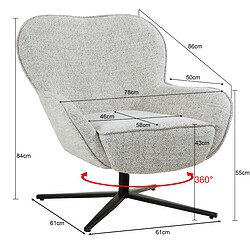 Sven Bisque Oasis draaifauteuil beige stof gecoat staal in detail