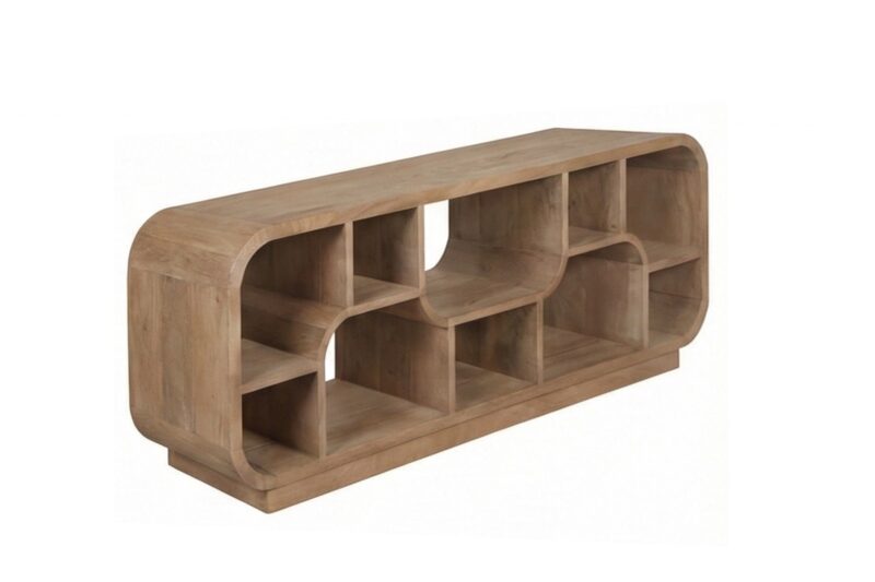 Brix Morgan Almond tv-meubel in interieur, organisch vorm, bruin, mangohout