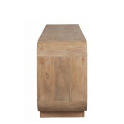 Achterkant van Brix Morgan Almond tv-meubel, organisch vorm, bruin, mangohout