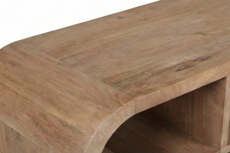 Brix Morgan Almond tv-meubel van boven, organisch vorm, bruin, mangohout