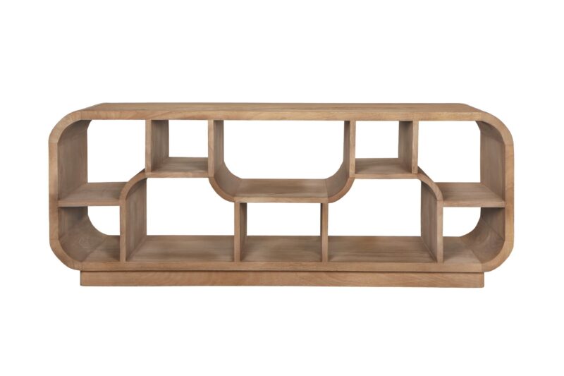 Textuur van Brix Morgan Almond tv-meubel, organisch vorm, bruin, mangohout