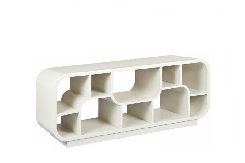 Detail van de afwerking van het Brix Morgan Off White tv-meubel