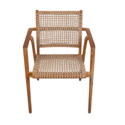 Textuur van de rotan en teakhout van de Stacking Anya tuinstoel