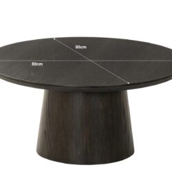 Novero Espresso 80cm salontafel eikenhout fineer met lamp