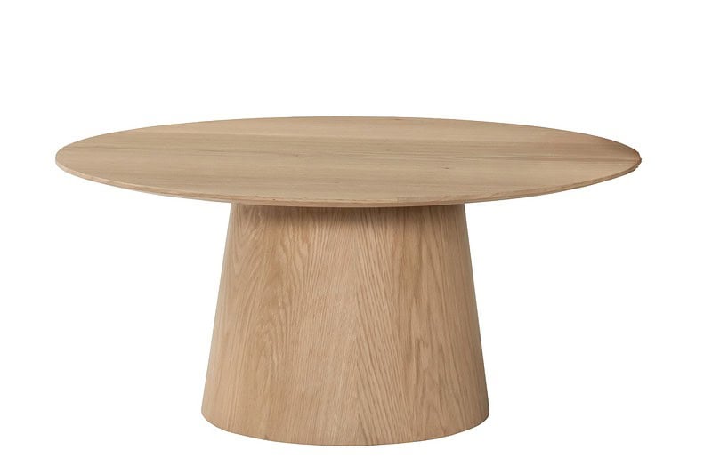 Detail van de afgeronde hoeken van de Novero 80cm salontafel