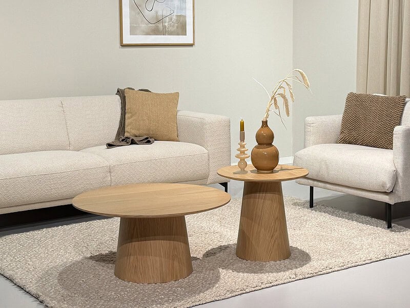 Afwerking van de Novero 80cm salontafel met afgeronde hoeken