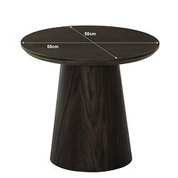Novero Espresso 50cm tafel met lamp, bruin, eikenhout fineer