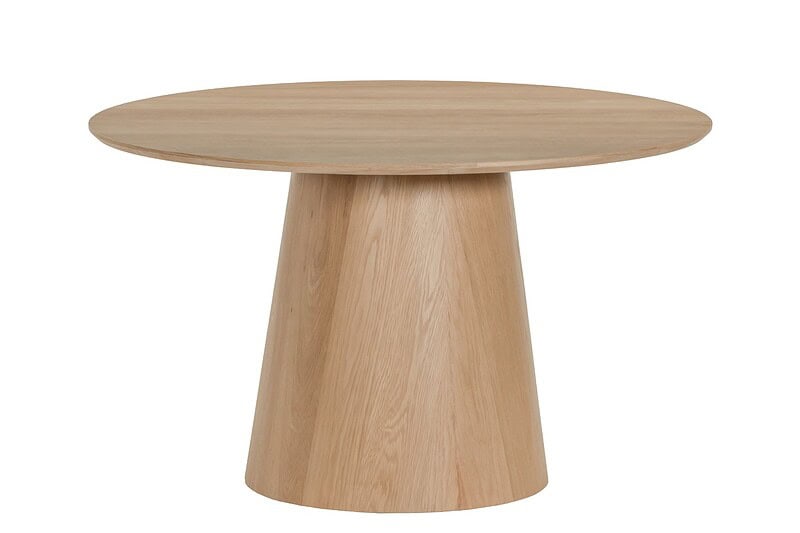 Textuur van het eikenhout fineer op de Novero 130cm tafel