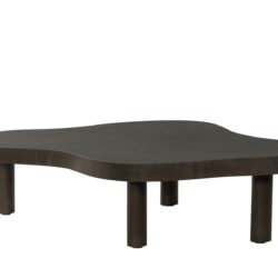 Textuur van de Tobago Espresso salontafel in bruin eikenhout fineer