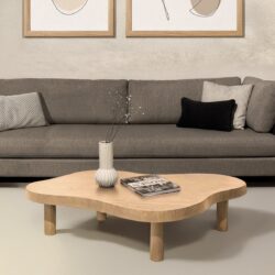 Tobago 135cm salontafel in combinatie met andere meubelen, eikenhout