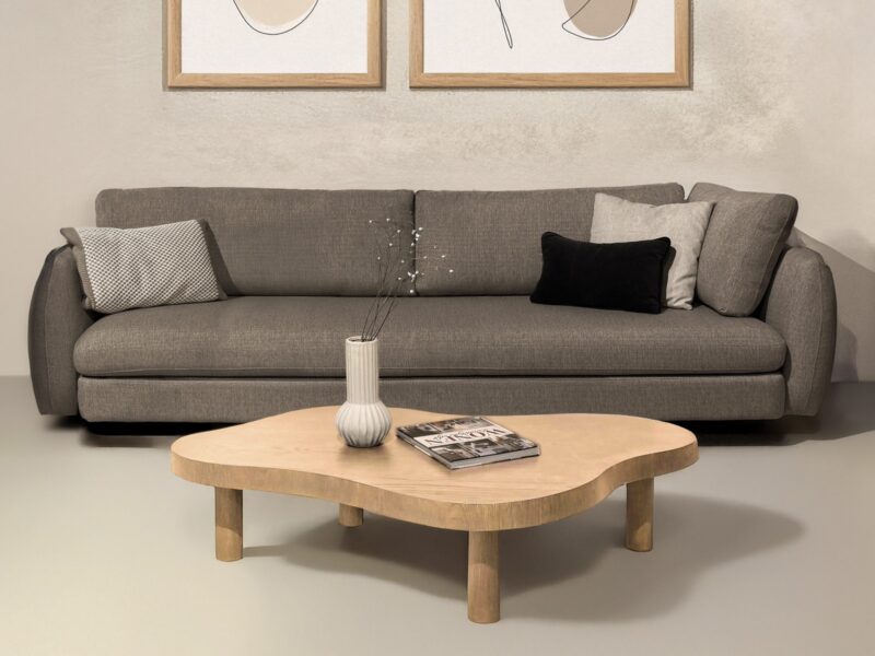 Tobago 135cm salontafel in combinatie met andere meubelen, eikenhout