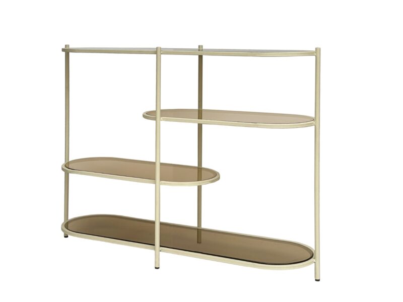 Detail van de Brix Jill Off White 90cm wandrek met luxe rookglas