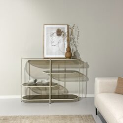 Perspectief van de Brix Jill Off White 90cm wandrek met luxe rookglas