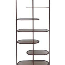 Textuur van wandrek Jill, gecoat staal en luxe rookglas