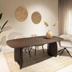 Poten van de Trevor eettafel in bruin mangohout