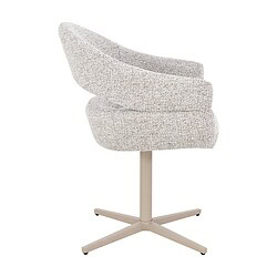 Jade eetkamerstoel beige stof gecoat staal vanaf boven