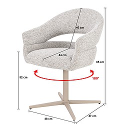 Jade eetkamerstoel beige stof gecoat staal met poten